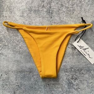 Skin by Same Yellow Ribbed Bikini Bottom XS